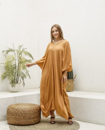 Hand dyed,KA01-light brown, Caftan dress,Long Kaftan Dress, light weight caftan, Miami,lbiza,Holiday Dress,Evening dress,loose fit,Vacation